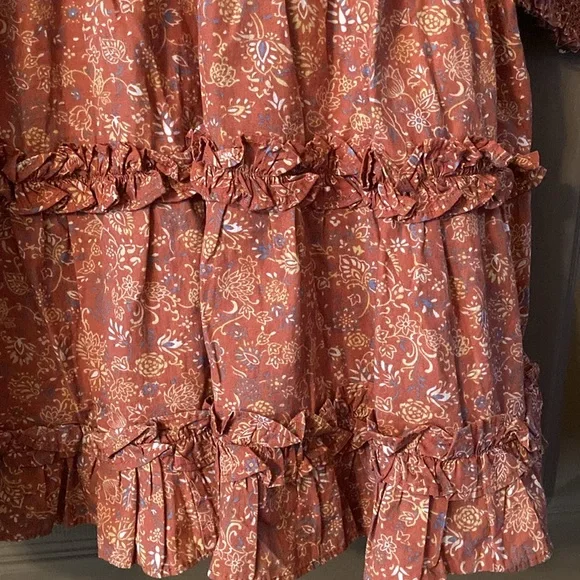House of Harlow 1960 by Nicole Richie Wallis Rust Orange Floral Dress Women Sz L - Picture 5 of 6